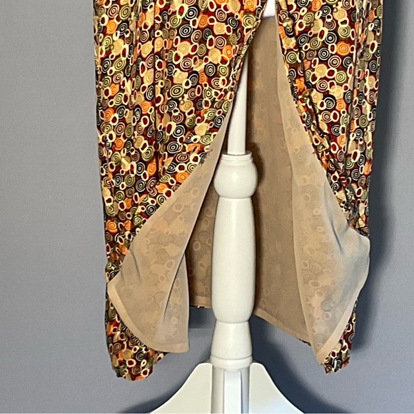 Vintage Bob Mackie Studio Silk Abstract Print Dress Size 12 - Picture 8 of 16
